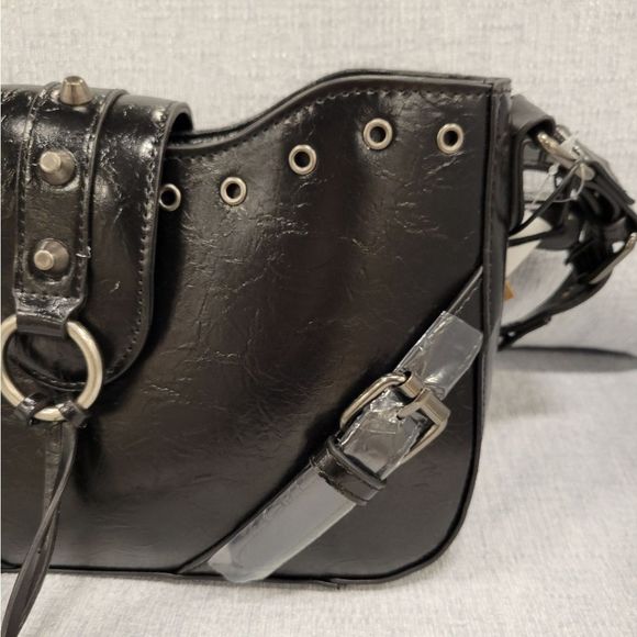 Steve Madden Black Leather Crossbody Shoulder Bag - Picture 6 of 6